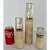 Revelation Modern Travertine and Glass Optic Candleholders Set of 3