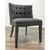 Modern Gray Tufted Linen Barrel Back Dining Chair Set of Four