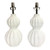 Modern Gloss White Gloss Ribbed Ceramic Table Lamps - a Pair