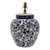 Transitional Blue and White Floral Print Ginger Jar Table Lamp
