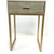 Contemporary Gray Faux Alligator Gold Side Table