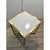 Global Views Modern White and Brass Beveled Leg Side Tables Pair