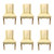 Large Modern Custom Cream Dining Chairs Set of Six