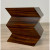 Global View Modern Zebra Wood Finished Zig Zag Side Table