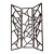Arteriors Mid-Century Modern Style Carved Geometric Walnut Finished Wood Maddock Screen