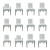 Theodore Alexander Modern White Linen Dining Chairs Set of 10