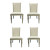 Transitional French Style Linen Dining Chairs Set of 4