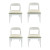 Modern White Wood Curved Back Dinnng Chairs Set .Of 4