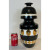 Currey & Company Modern Art Deco Style Black, White, and Gold Porcelain Vase