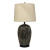 Modern Charcoal and Silver Swirl Glaze Ceramic Table Lamp