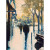 Modern Parisian Saint Germain Des Pres Impressionistic Blue Cityscape Giclee on Canvas