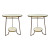 Jonathan Charles Contemporary Gold and Ivory Crackle End Tables Pair