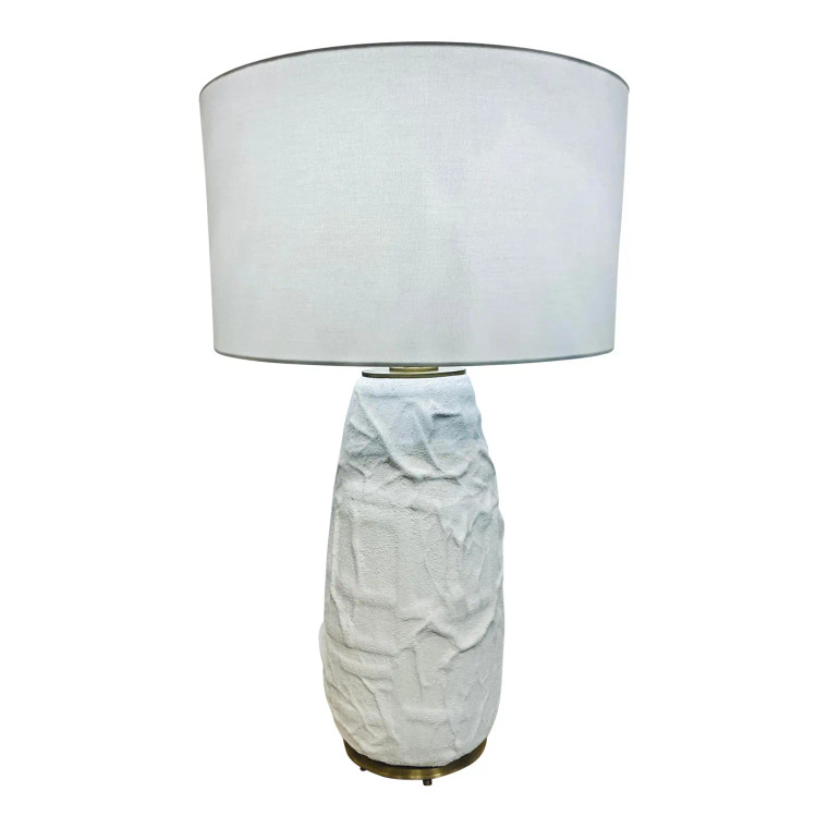 Organic Modern Form White Matte Glaze Ceramic Table Lamp