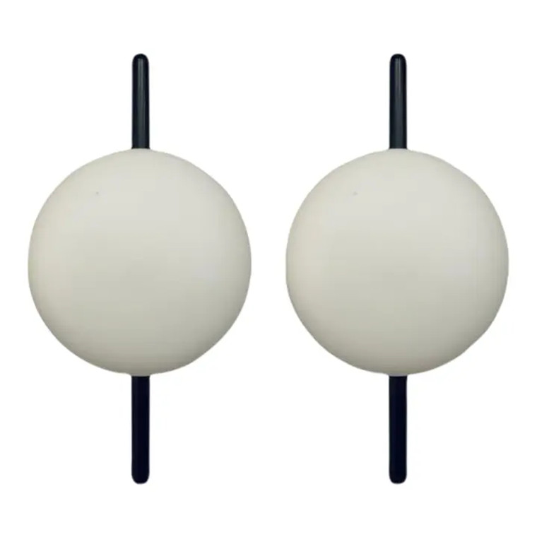 Currey & Company Modern Frosted Glass Round Solfeggio Wall Sconces Pair