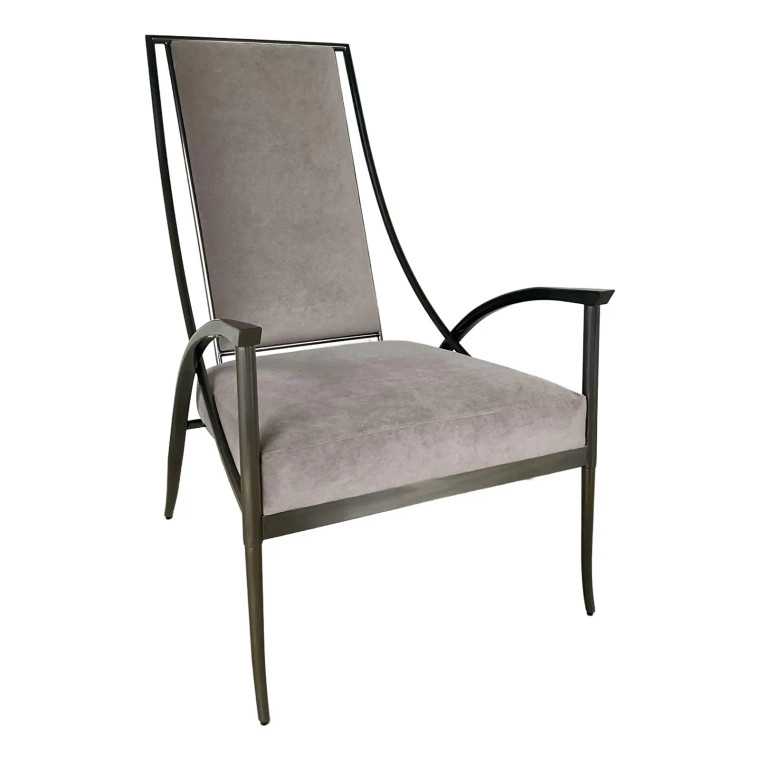 Caracole Modern Taupe Velvet Mantis Lounge Chair