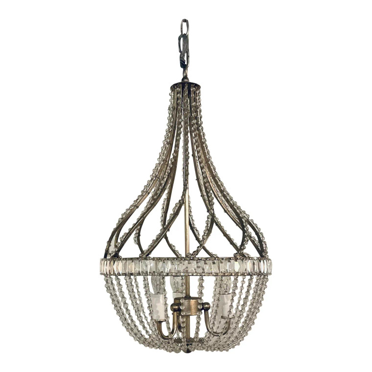 Currey & Company Transitional Crystal Ingenue Silver Chandelier
