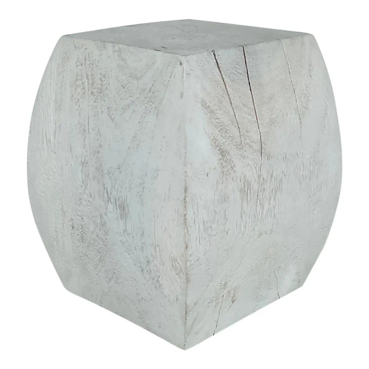 Organic Modern Whitewashed Wood Accent Table