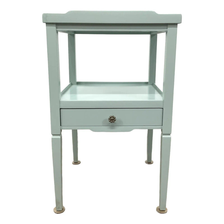 Jonathan Charles Transitional Blue Lacquered Reimagined Remanence Square Side Table
