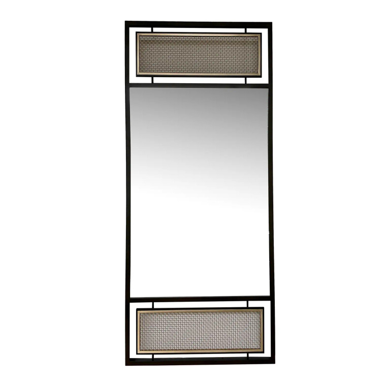 Revelation Modern Black and Gold Metal It’s a Mesh Wall Mirror