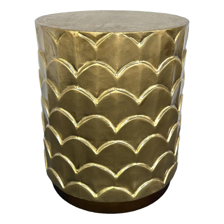 Hooker Furniture Modern Brass Foil Round Gail Accent Table