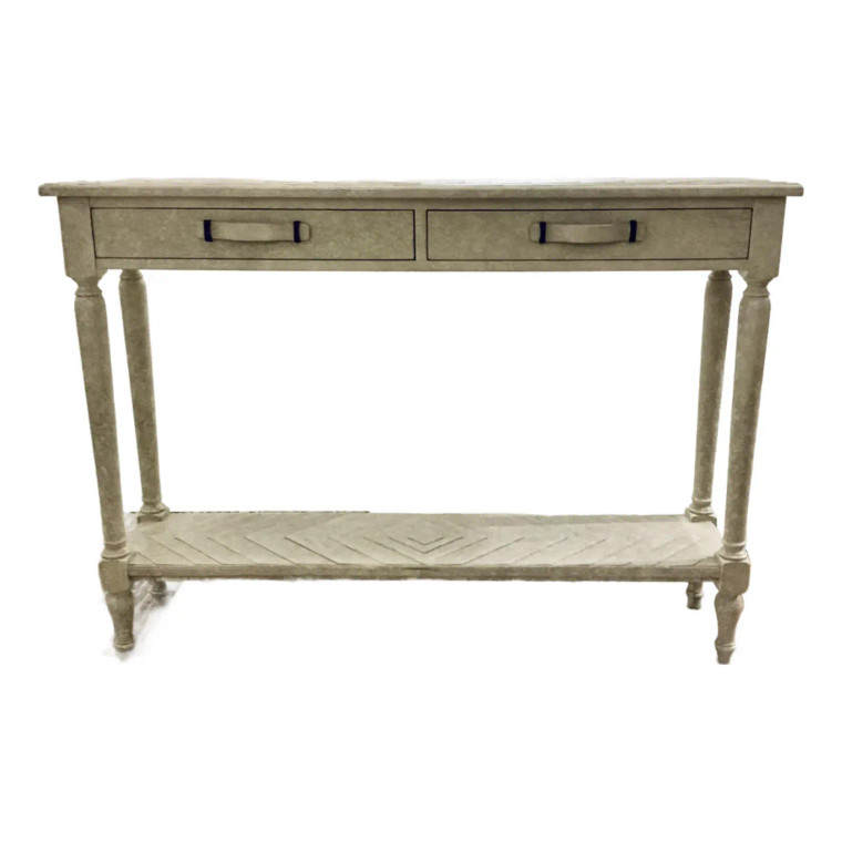Jonathan Charles Transitional Gustavian Inspired Parquet Console Table