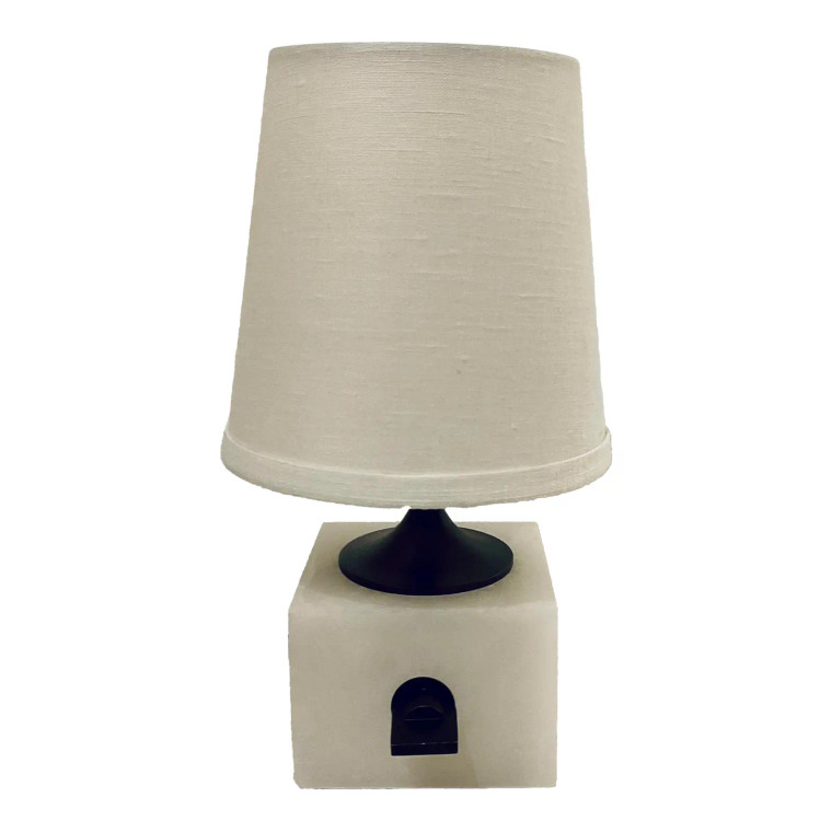 Revelation Blockhead Alabaster Mini Lamp Black