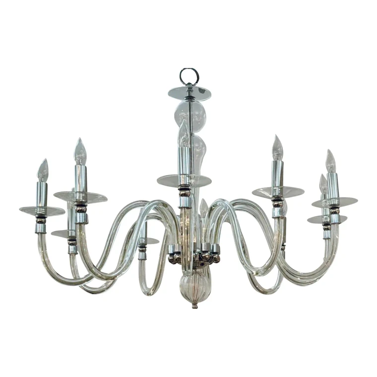 Myran Allan Luxury Lighting Modern Clear Glass Williamsburg Chandelier