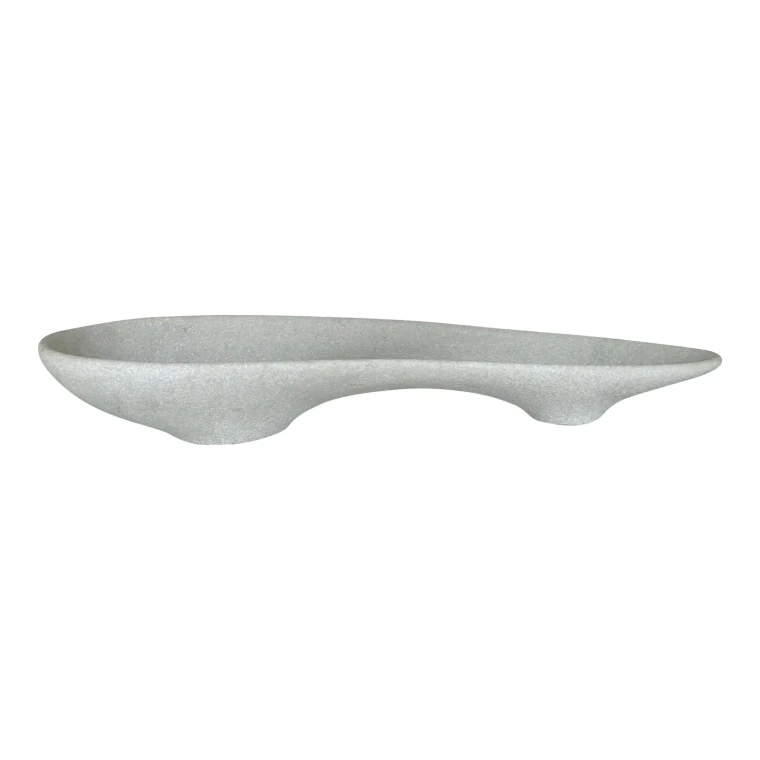 Revelation Modern Ivory Stone Double Scoop Bowl