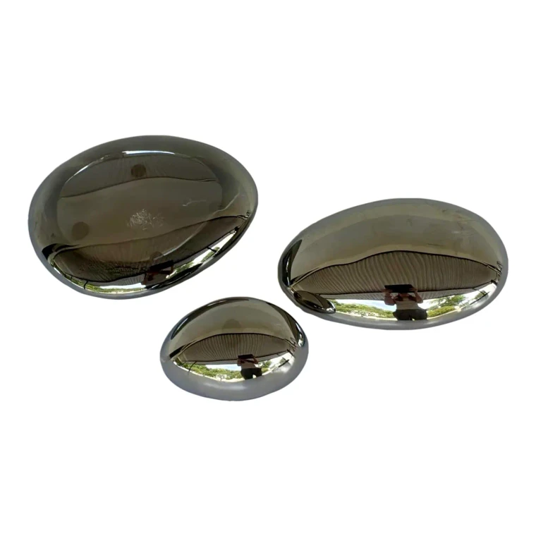Revelations Modern Mirror Cabochons Sculptures Set of 3