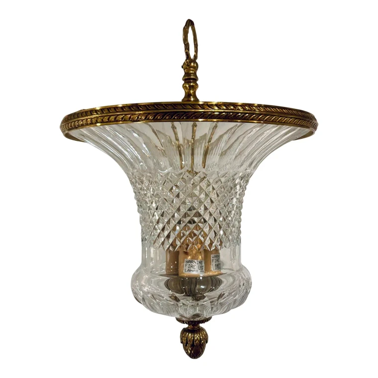 Myran Allan Luxury Lighting Italian Hand Cut Leaded Crystal Bronze Pendant Light
