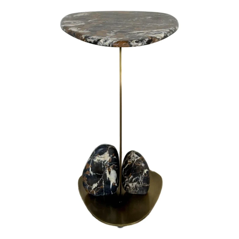 Revelation Modern Michelangelo Marble Rock Formation Accent Table
