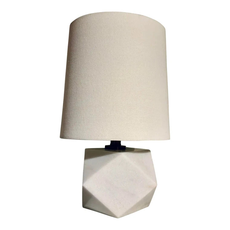 Mod White Marble Geometric a Cut Above Table Lamp