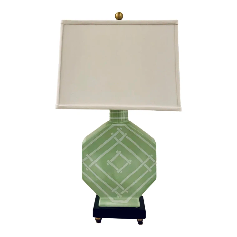 Port 68 Modern Green Bamboozled Palm Table Lamp