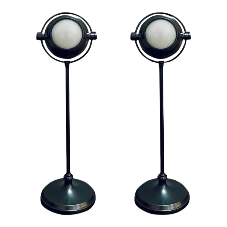 Industrial Modern Spotlight Table Lamps Pair