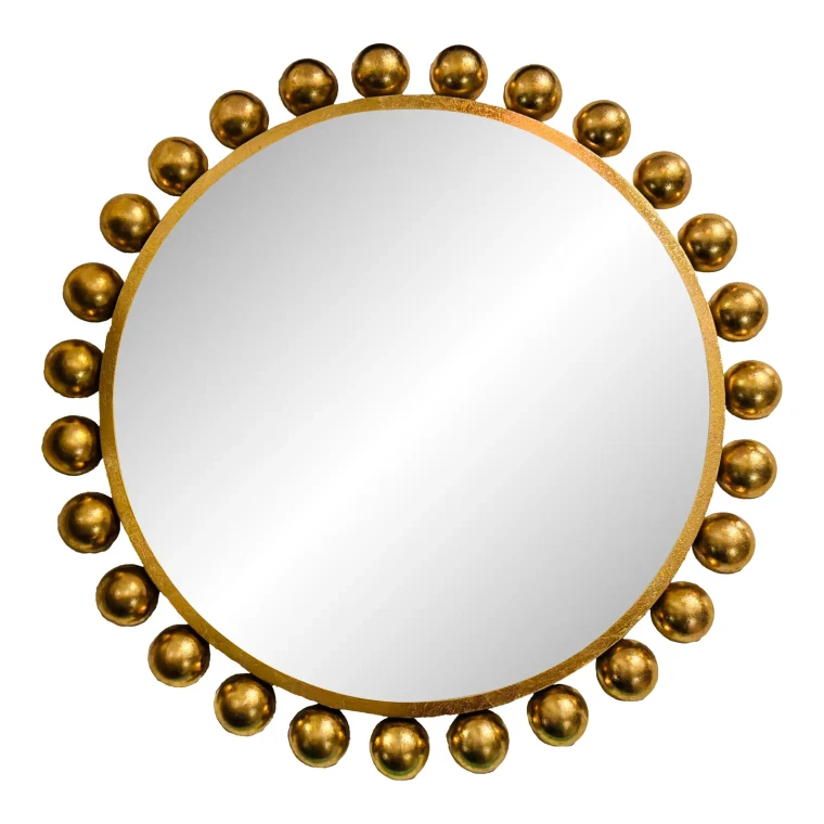 Modern Gold Ball Round Wall Mirror