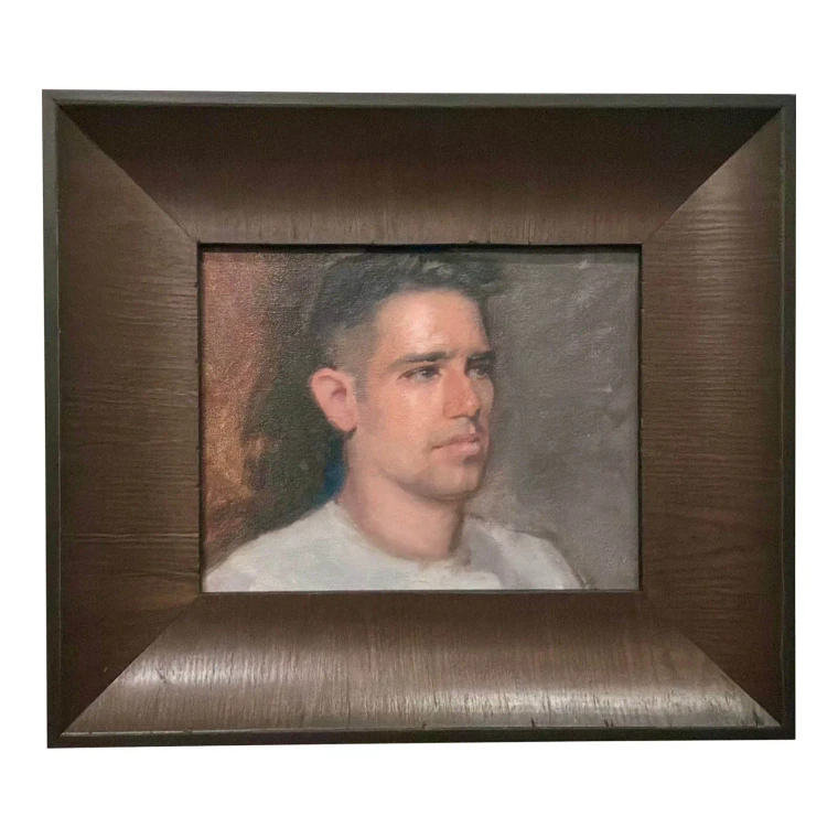 Modern Portrait of a Man on a Board
