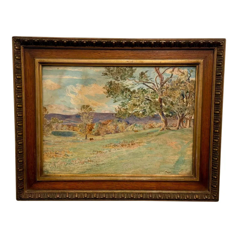 Antique 1920’s Watercolor Landscape Painting
