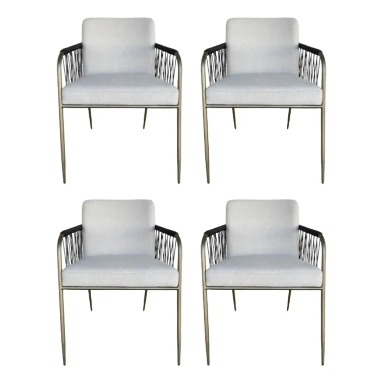 Caracole Modern Woven Remix Dining Chairs Set of 4