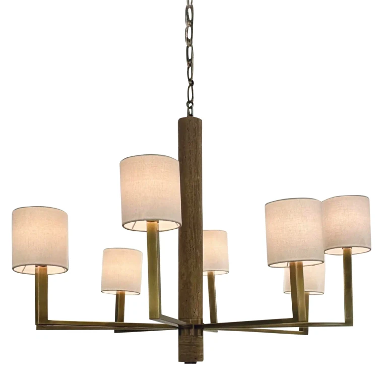 Currey & Company Modern Travertine Commune Chandelier