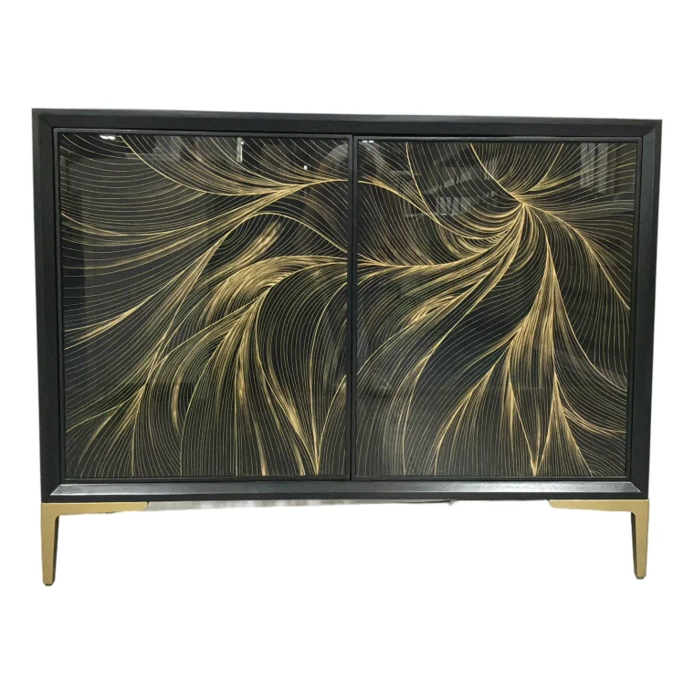 Hooker Modern Black and Gold Willow Hall Chest