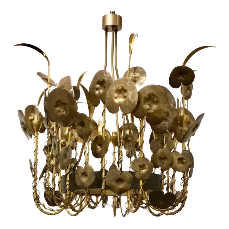 Modern Brutalist Style Lily Pad Chandelier By: Studio a Home