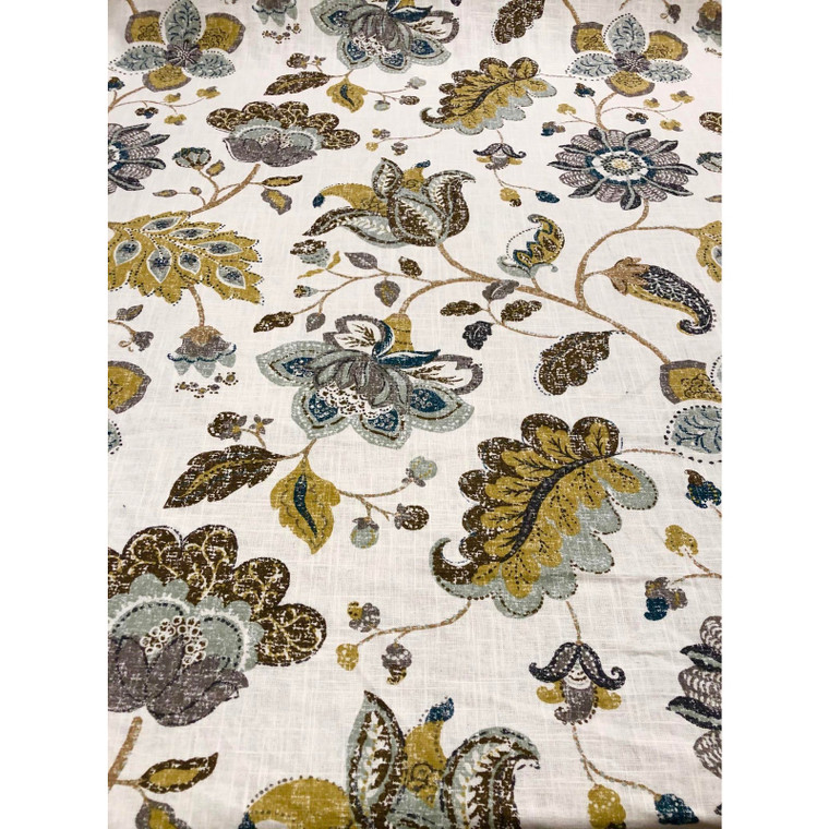 Robert Allen Spring MIX - Transitional Aloe Mustard and Celadon Botanical Printed Multipurpose Fabric - 27 Yards