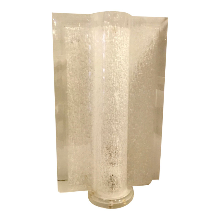 Vintage 1970’s Textured Wavy Lucite Table Lamp