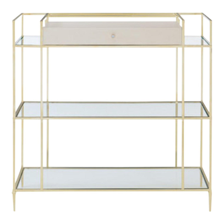 Caracole Contemporary White and Gold Drinks Are on Me Bar Table