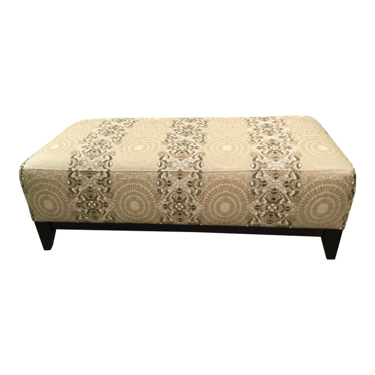 Robert Allen Transitional Embroidered Faux Silk and Natural Fiber Suzani Print Bench