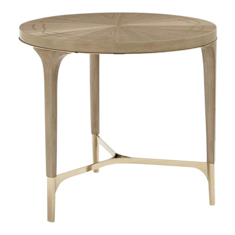 Organic Modern Caracole Slice of Pi Round End Table