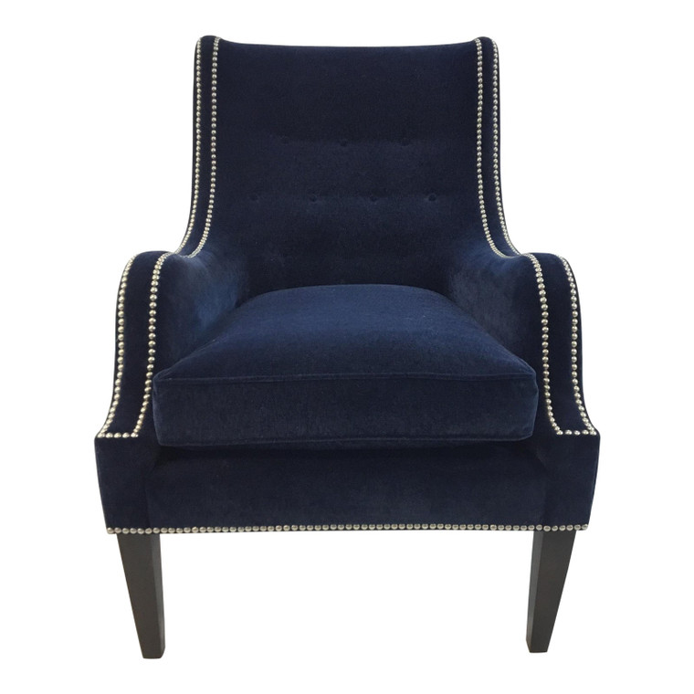 Thomasville Blue Velvet Chandon Club Chair