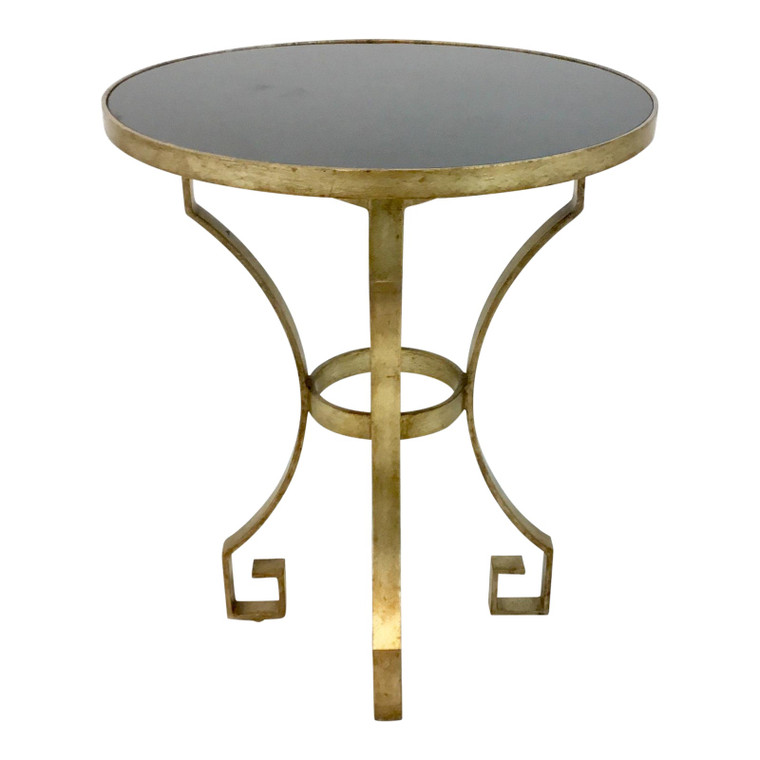 Pearson Black and Champagne Greek Key Accent Table