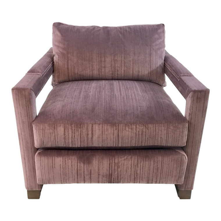 Modern Drexel Heritage Architecht Velvet Lilac Club Chair