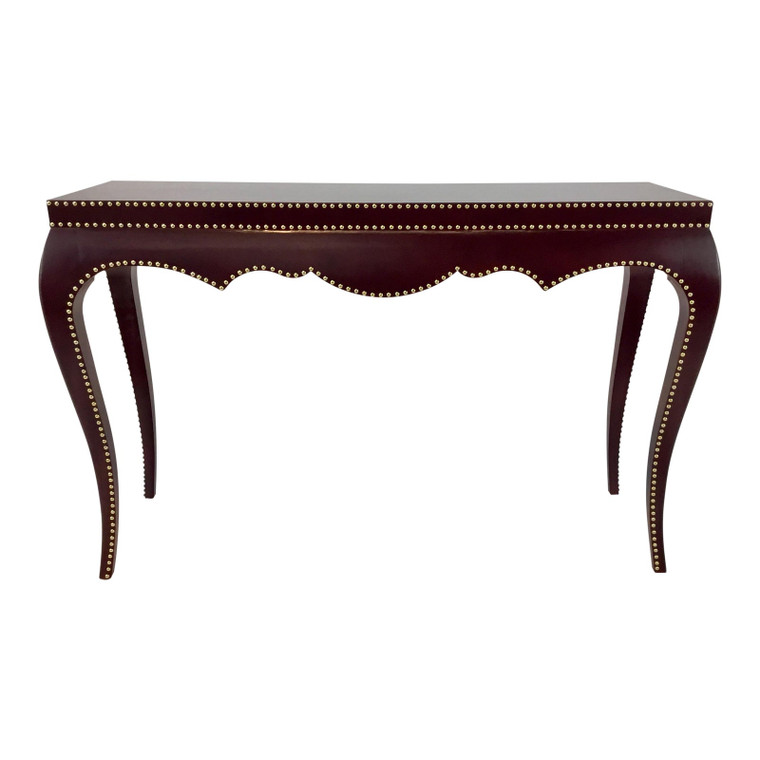 Celerie Kemble for Henredon Modern Merlot Leather Console Table